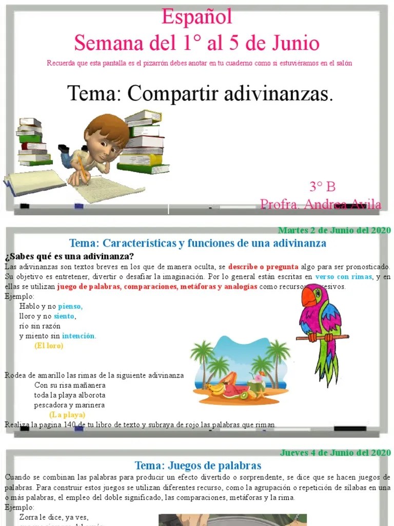 Buscar palabras que rimen con: Adivinanzas Pdf Metafora Rima