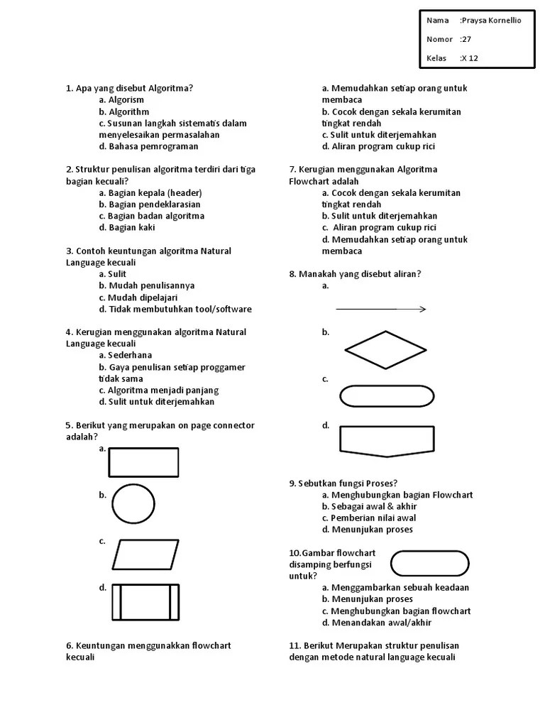 Tugas Membuat Soal Algoritma | PDF