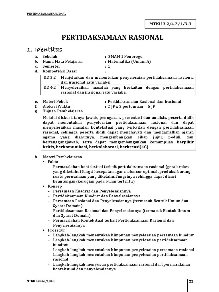 MTKU 3.2 - 4.2 - 1 - 3-3 (Pertidaksamaan Rasional)
