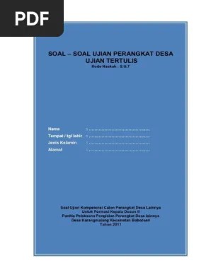 Untuk tes tulis terdiri dari soal matematika, agama, bahasa indonesia, pemerintahan dan. Soal Tes Perangkat Desa Dan Kunci Jawaban Pdf