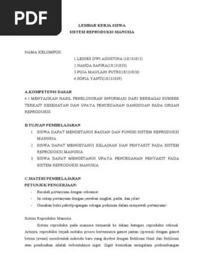 LKS Reproduksi Kelas 9 KELOMPOK 1 FIX | PDF