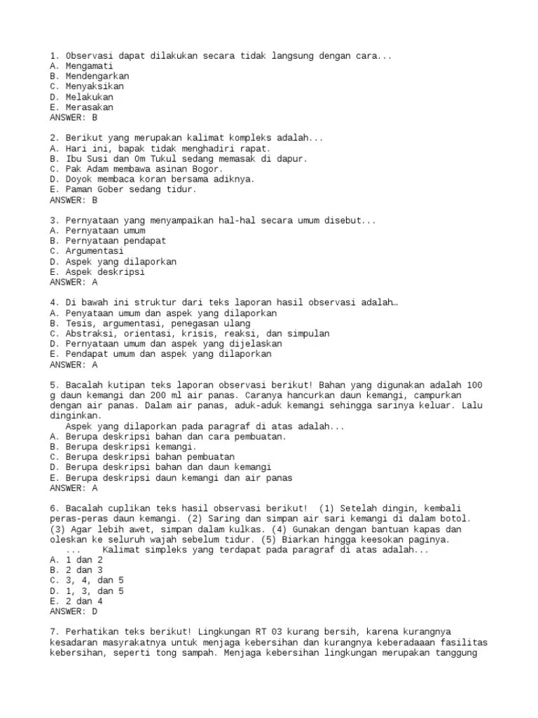 PTS Bahasa Indonesia Kelas X Ganil | PDF