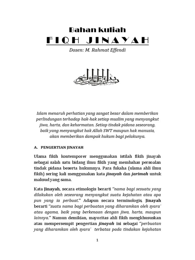 Fiqih Jinayah | PDF