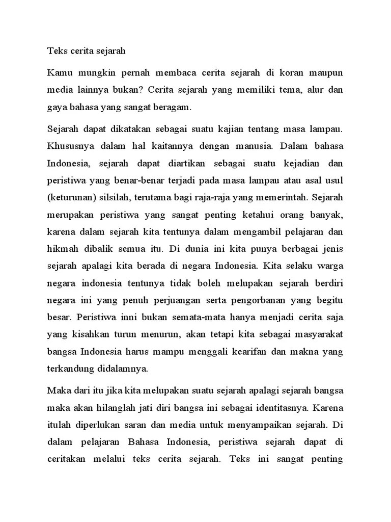 Cerita Fiksi Sejarah Singkat