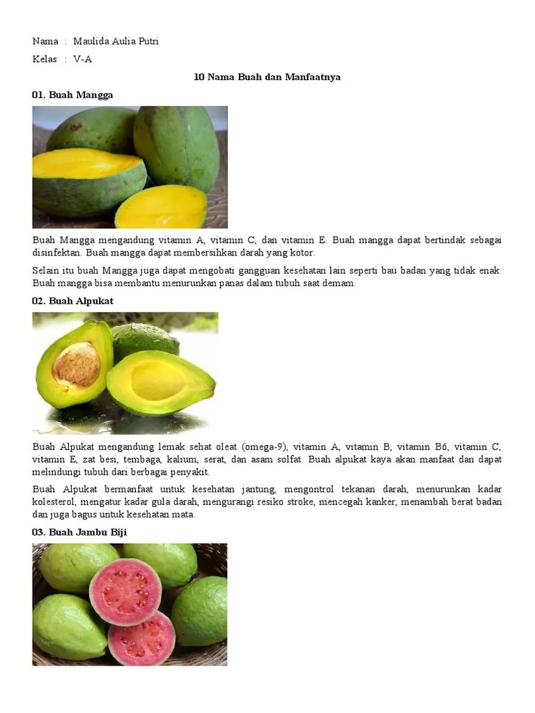 10 Nama Buah Dan Manfaatnya-1 | PDF