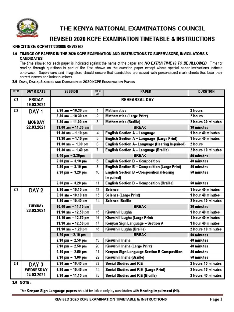 This year's kcpe exams started on 7th match 2022 but the exams are referred to as kcpe 2021 because they were supposed to be done in december . Revised 2020 Kcpe Timetable 2021 Pdf Justice Crime Violence