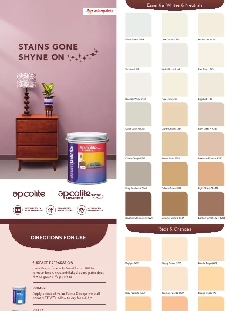 Asian paints presents the book of colours 2015, a handy guide to emerging decor and colour trends. Apcolite Shade Card Pdf Pdf Paint Nature