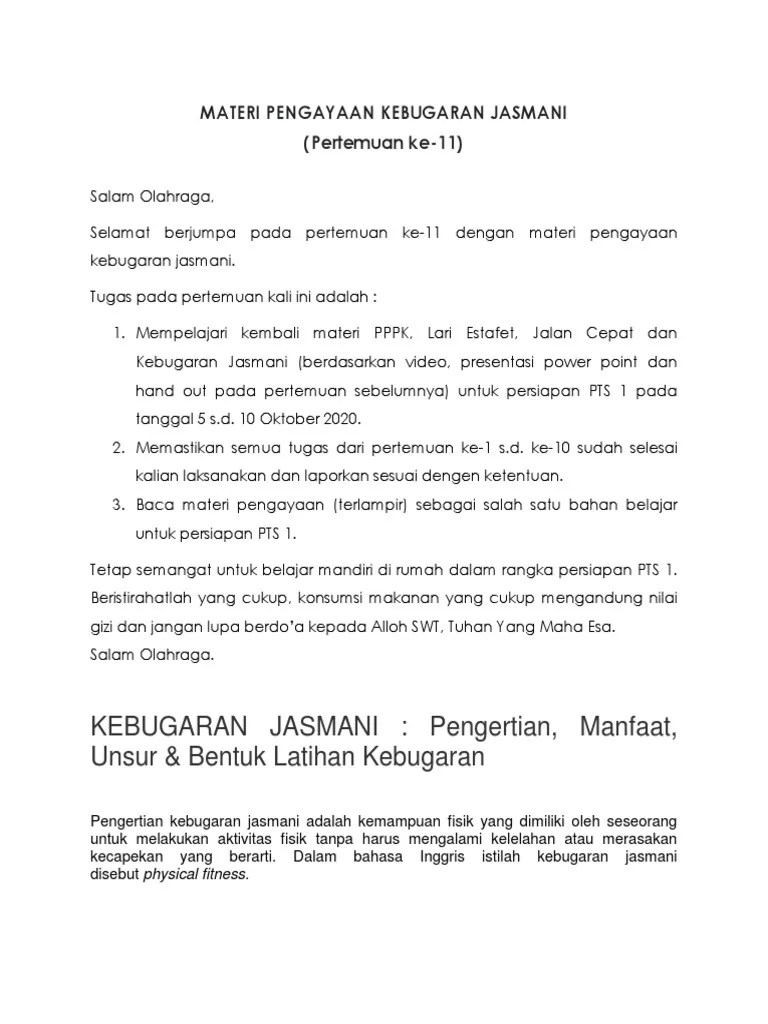 Materi Pengayaan Kebugaran Jasmani | PDF
