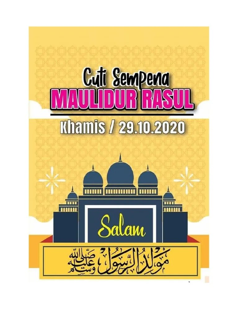 Gambar mewarna maulidur rasul 2018 carian google ticket template templates. Cuti Maulidurrasul Pdf