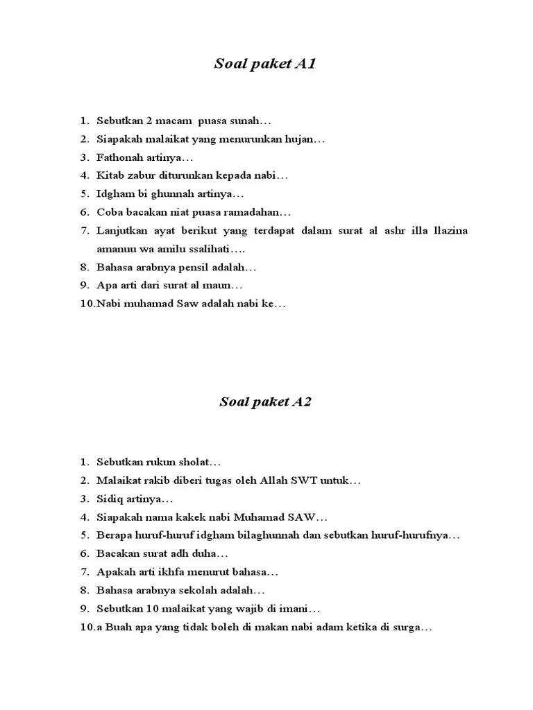 Berikut adalah jawaban dari soal jelaskan pengertian asmaul husna, disertai dengan arti dari 99 nama baik milik allah tersebut. Soal Lcc Pdf