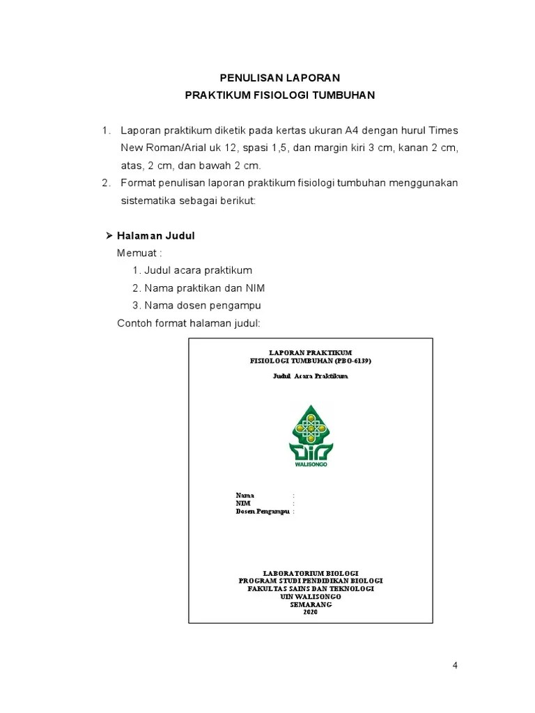 Pengukuran sinar ultraviolet di dalam dan di. Petunjuk Penulisan Laporan Praktikum Pdf