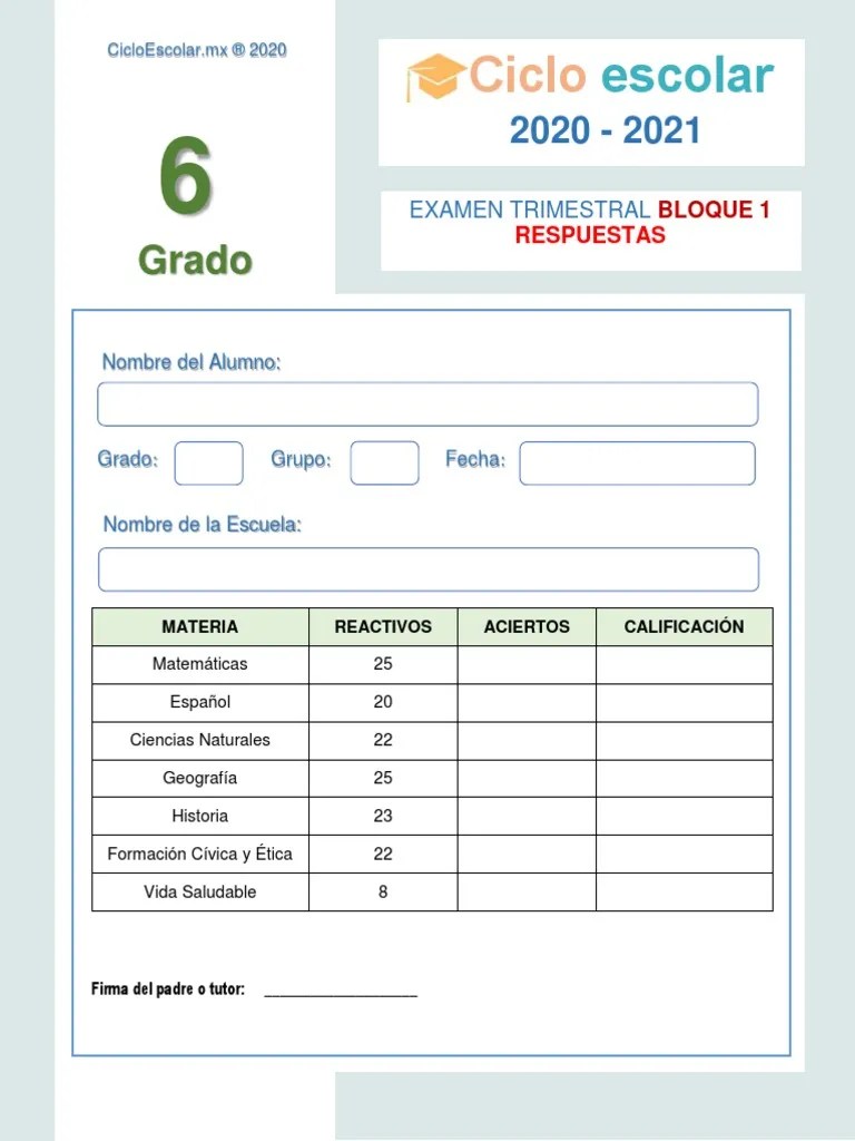 Respuestas libro de matemáticas sexto grado página 19 recibe ahora mismo las respuestas que necesitas! Respuestas Examen Trimestral Sexto Grado Bloque1 2020 2021 Pdf Homo Fosil