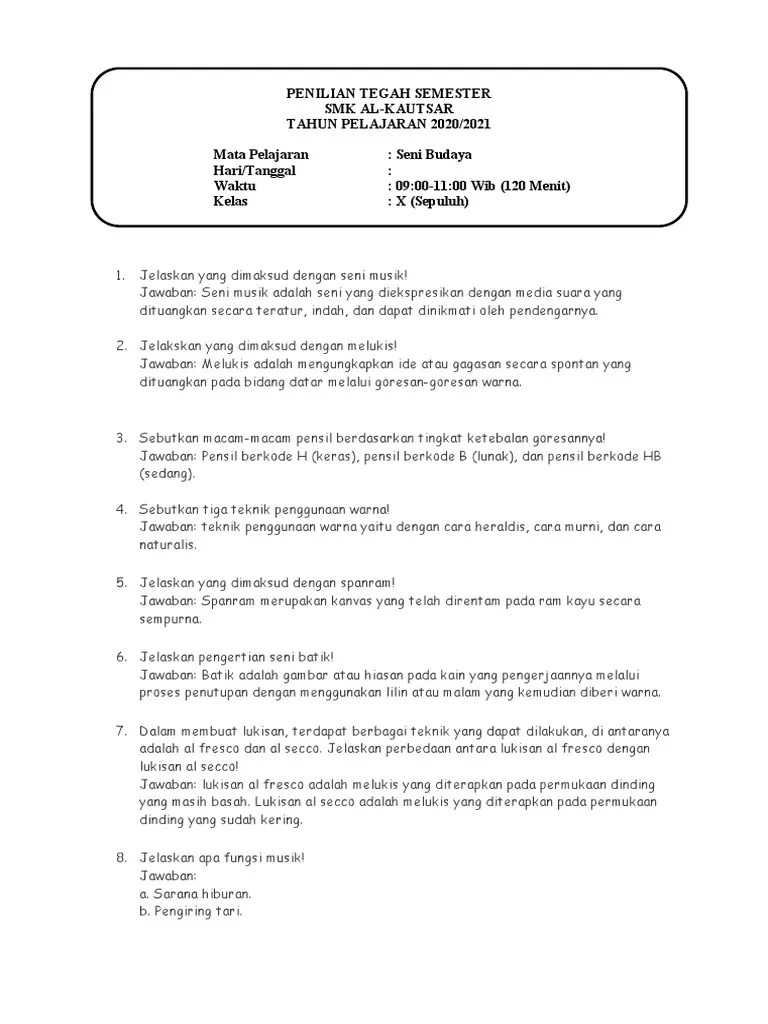 Seni Budaya Jwban | PDF