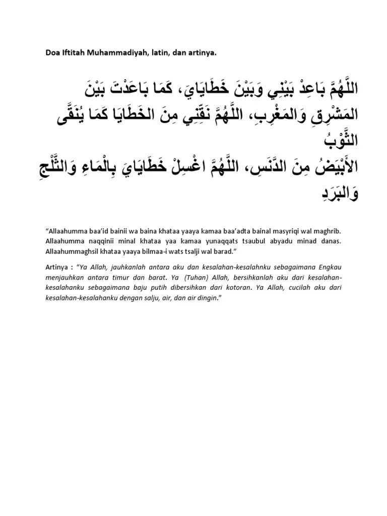 Doa Iftitah Muhammadiyah | PDF