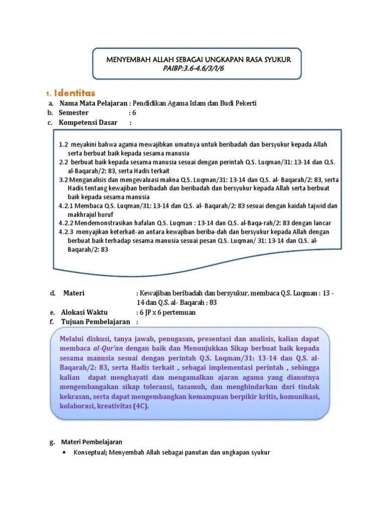 Kumpulan Soal Materi Menyembah Allah Sebagai Ungkapan Rasa Syukur –  Beinyu.com
