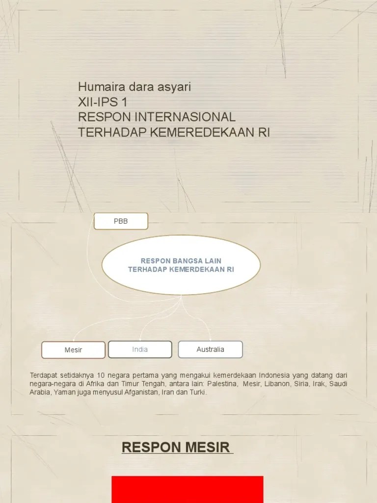 Respon Internasional Terhadap Proklamasi Kemerdekaan Ri | PDF