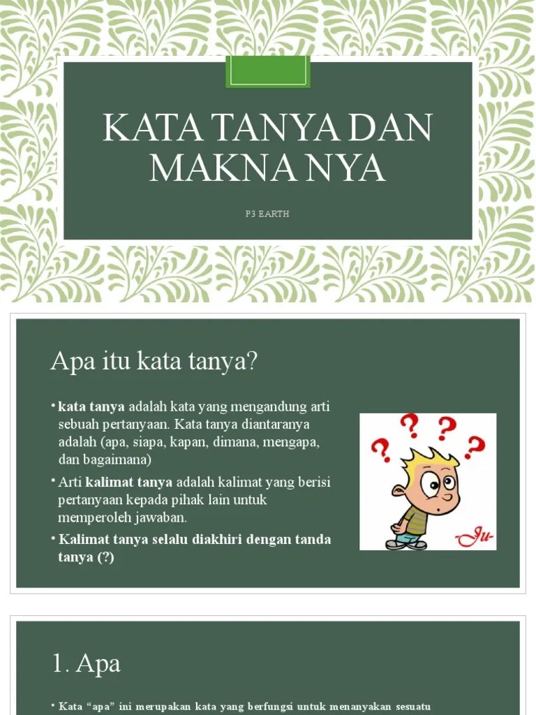 Kata Tanya Dan Makna Nya | PDF