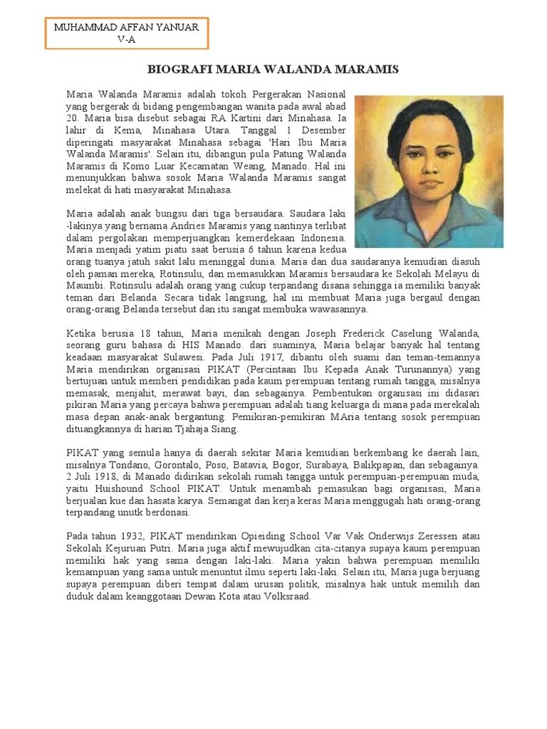 Biografi Maria Walanda Maramis | PDF