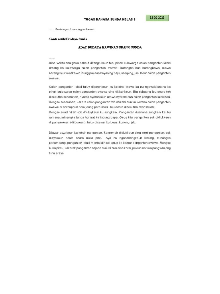 Materi 5 B Sunda Kls 8 SMT GNP (13-2-21) | PDF