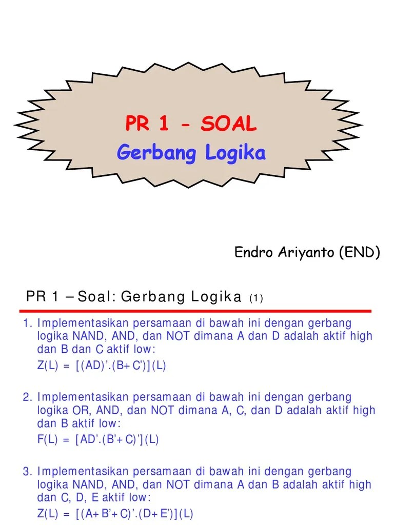 Gambar iv.20 materi sensor suhu. Pr 1 0708 Soal Gerbang Logika Pdf