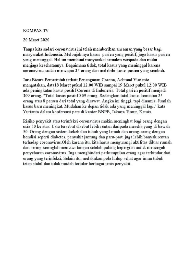 Paragraf Argumentatif Tentang Coronavirus | PDF