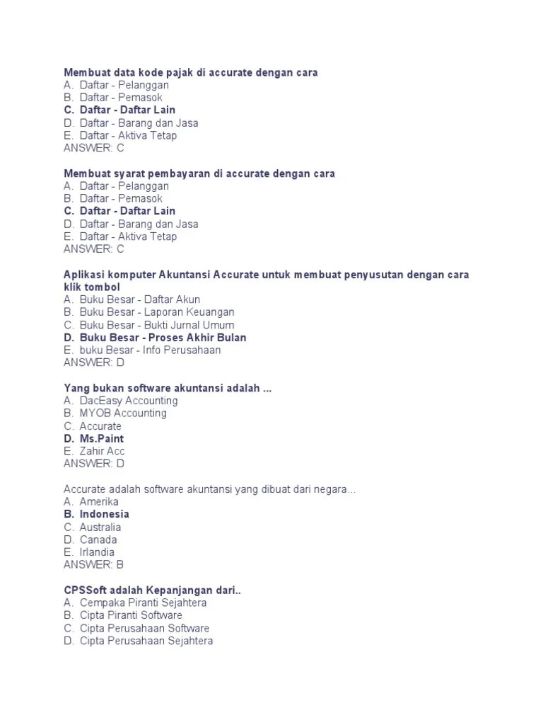 UH Komputer Akuntansi Accurate 4 | PDF