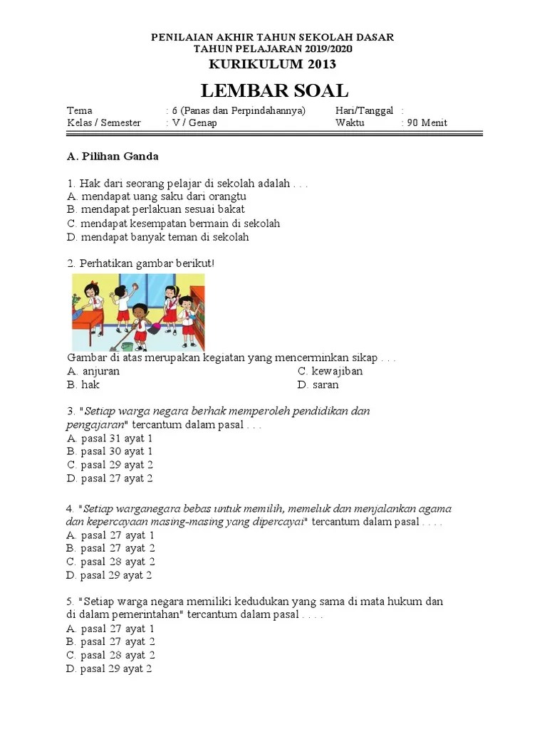 Kemenag ri cairkan insentif rp66 m untuk 44.000 guru pai non pns ; Soal Pat Kelas 5 Tema 6 Pdf