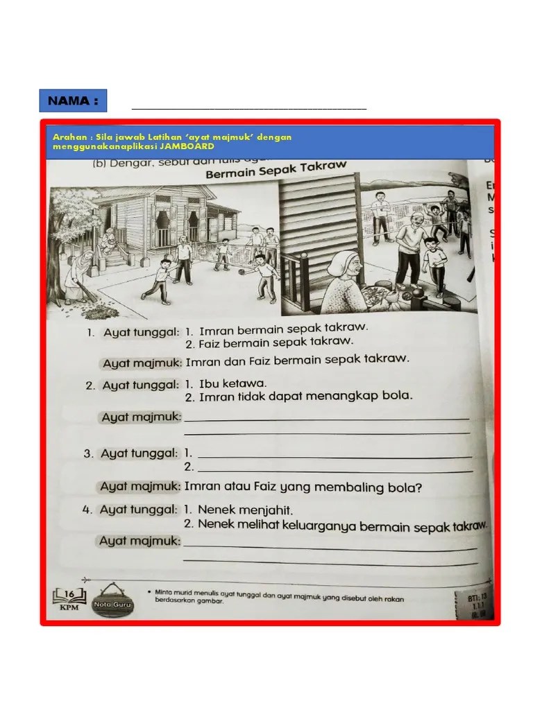 Pastikan kamu telah membaca secara cermat sebelum memilih jawaban, karena jawaban akan langsung terkunci dan tidak bisa diperbaiki; Ayat Majmuk Jamboard Pdf