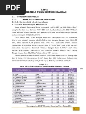 Bab II Gambaran Umum Kondisi Daerah - Eka - 11 Feb - Edit Rumah | PDF