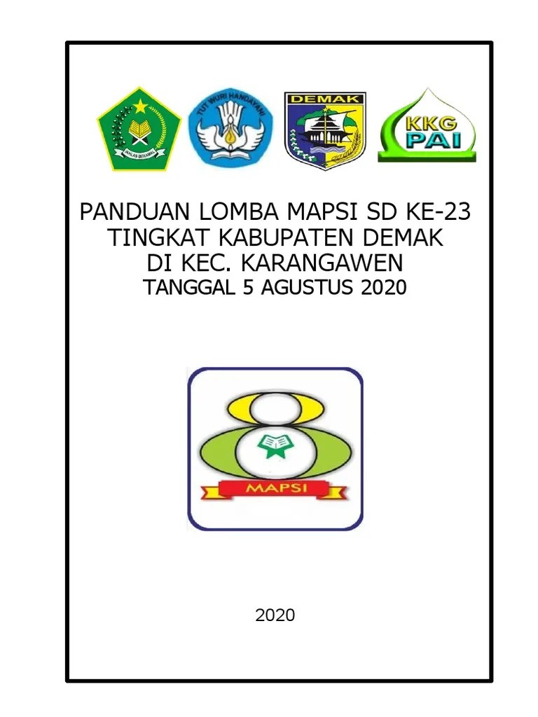 Juara 1 khat putri 2. Panduan Mapsi 23 Tk Kab Demak Karangawen 5 Agustus 2020 Dikonversi Pdf