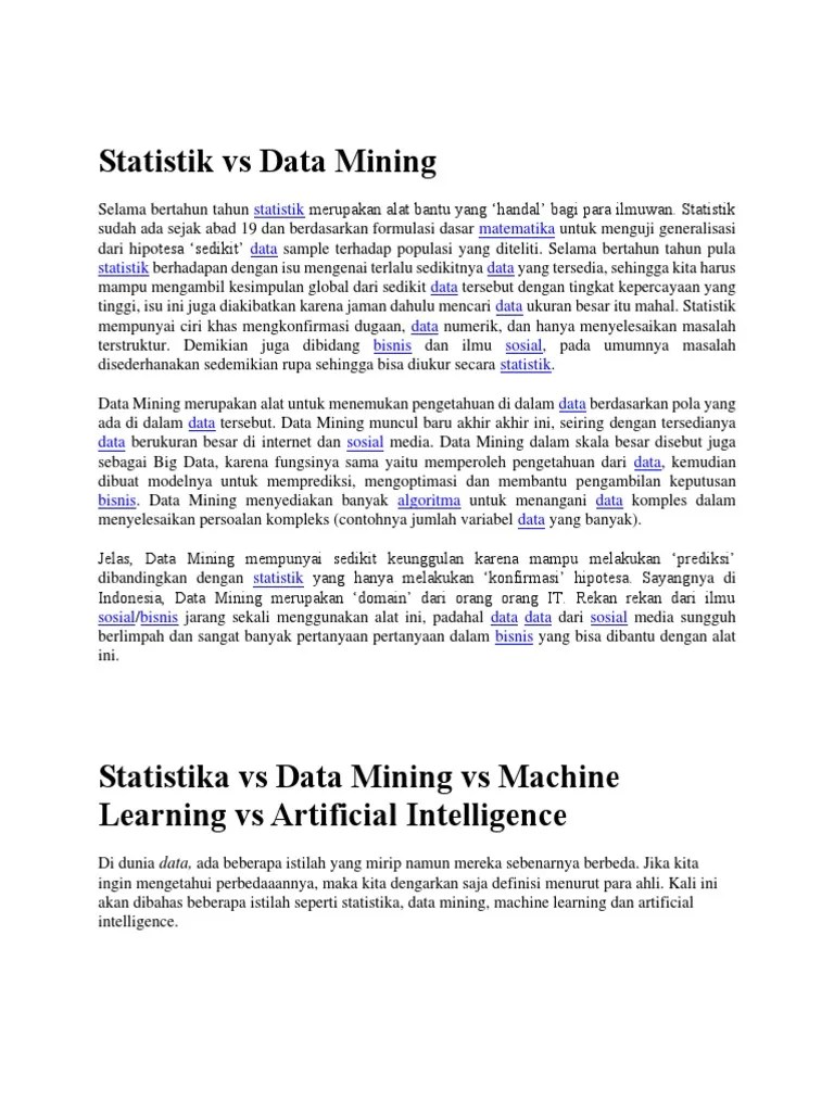 Pengertian Data Mining Menurut Para Ahli