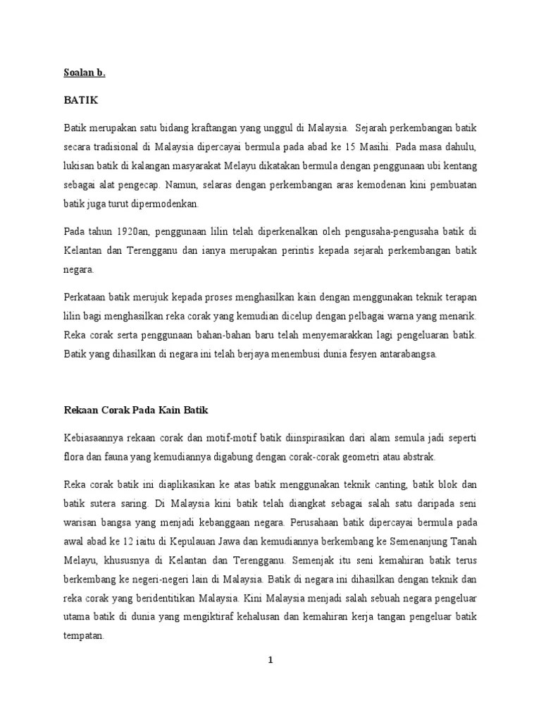 #kesenaantahun1 #pendidikansenivisual #sekolahrendah #guruseni #senivisualkeseniaan tahun . Batik Pdf