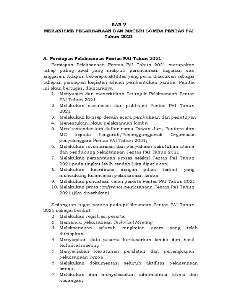 Juklak Pentas Pai 2021 | PDF