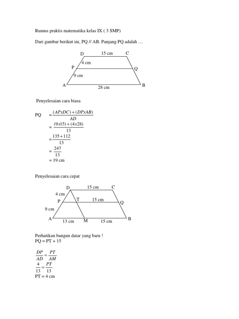 Rumus Praktis Matematika Kelas IX | PDF