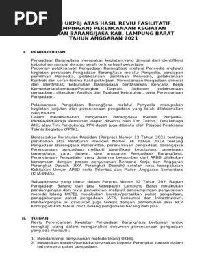 Laporan Reviu Perencanaan PBJ | PDF