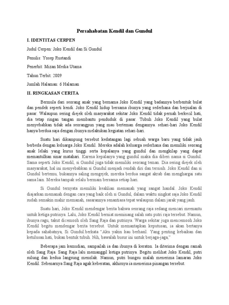 Report buatlah ringkasan cerita dongeng joko kendil dalam bahasa jawa. Tak Terpisahkan Bak Dua Bersaudara Pdf