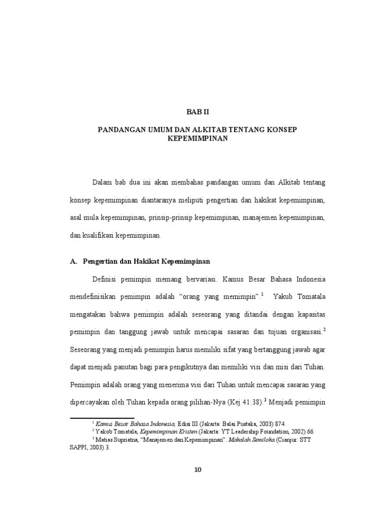 Bab II kepemimpinan yusuf