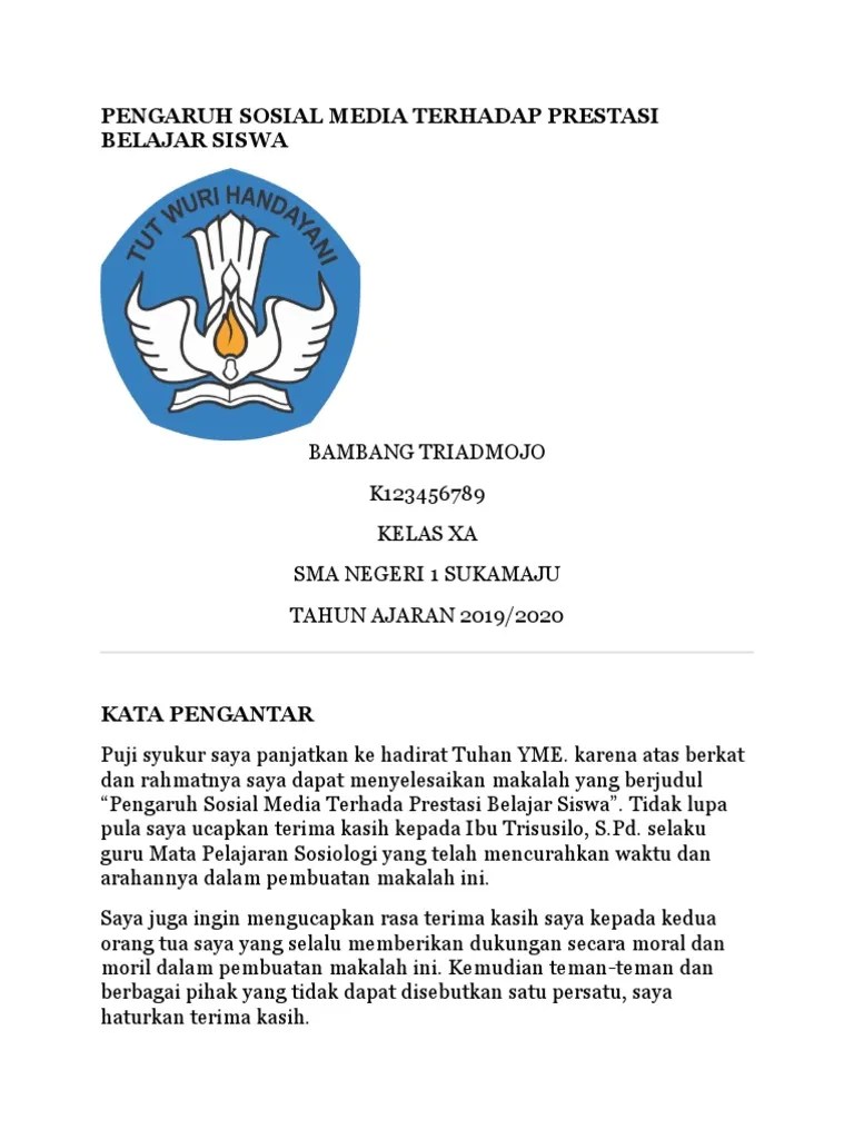 Pengaruh Sosial Media Terhadap Prestasi Belajar Siswa | PDF