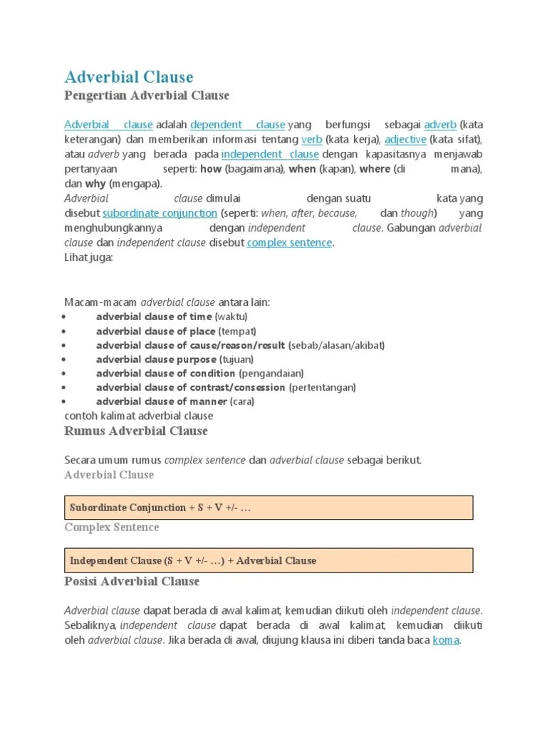 Adverbial Clause | PDF