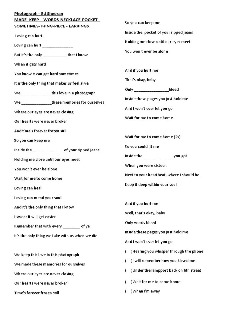 Photograph Ed Sheeran Act 1 | PDF | Jewelry | Design