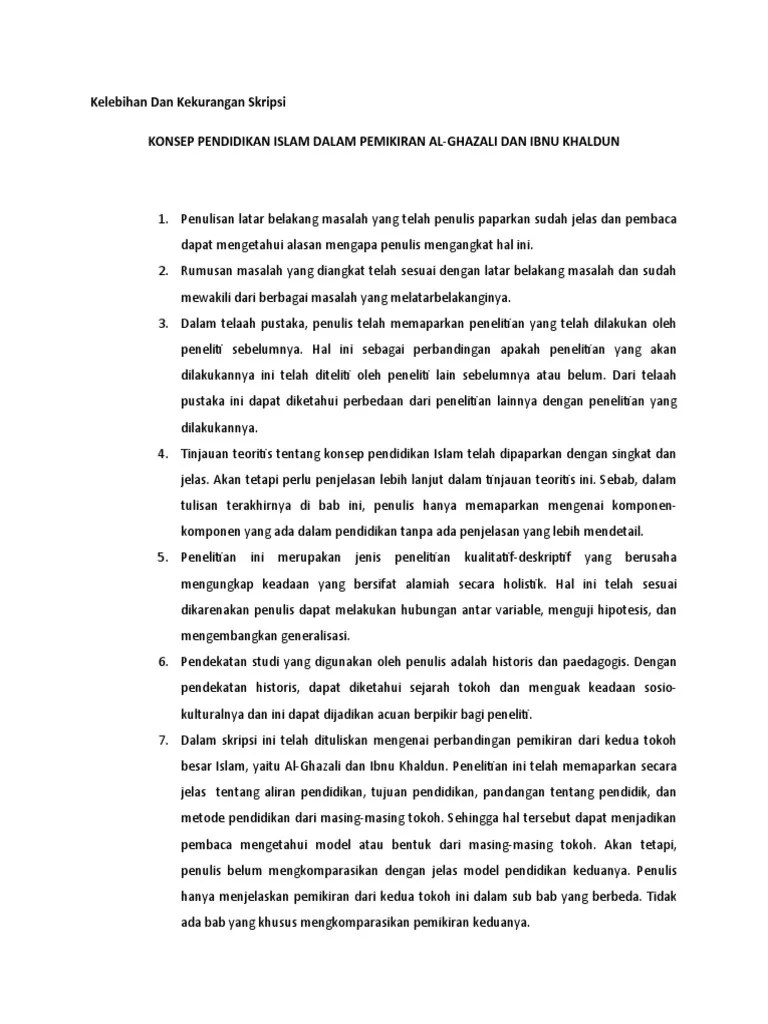 6) contoh penulisan kutipan langsung dapat dilihat di bawah ini. Kelebihan Dan Kekurangan Skripsi Pdf