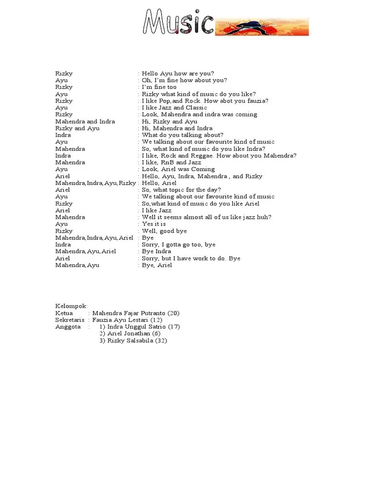 Nah, kali ini kakak sudah siapkan satu contoh percakapan bahasa inggris tentang sekolah. Dialog Bahasa Inggris Pdf
