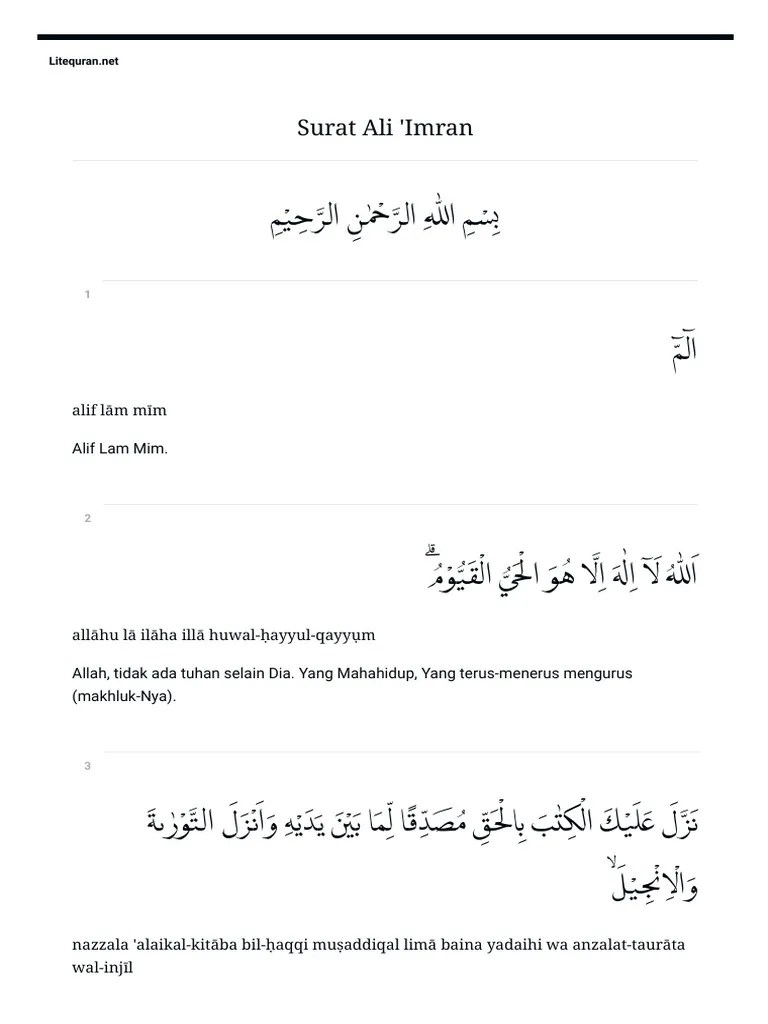 Mostly by managing the symptoms. Surat Ali Imran Arab Latin Terjemah Bahasa Indonesia Pdf