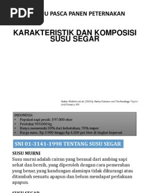 Komposisi Susu Segar | PDF