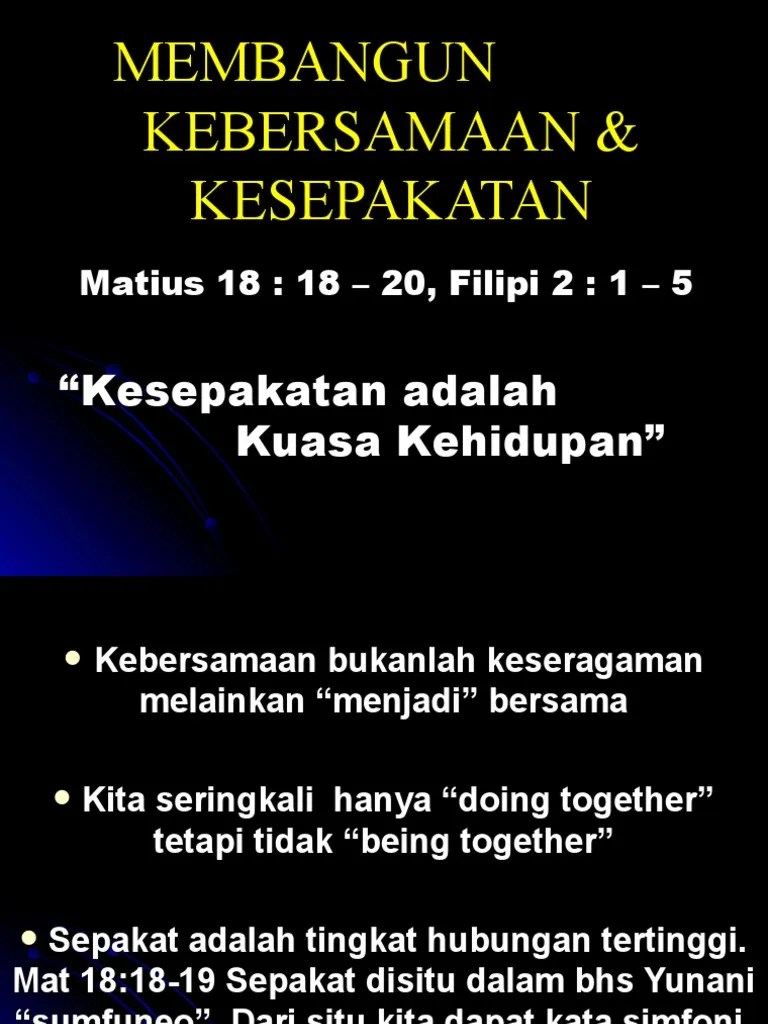 Membangun Kebersamaan &amp; Kesatuan | PDF