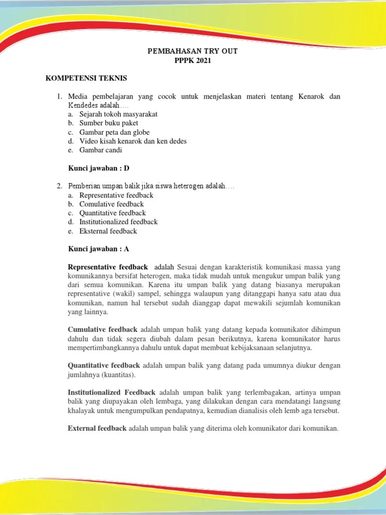 Tidak perlu di reset jika sudah mendaftar . Pembahasan Try Out Pppk 27 Mei 2021 Pdf