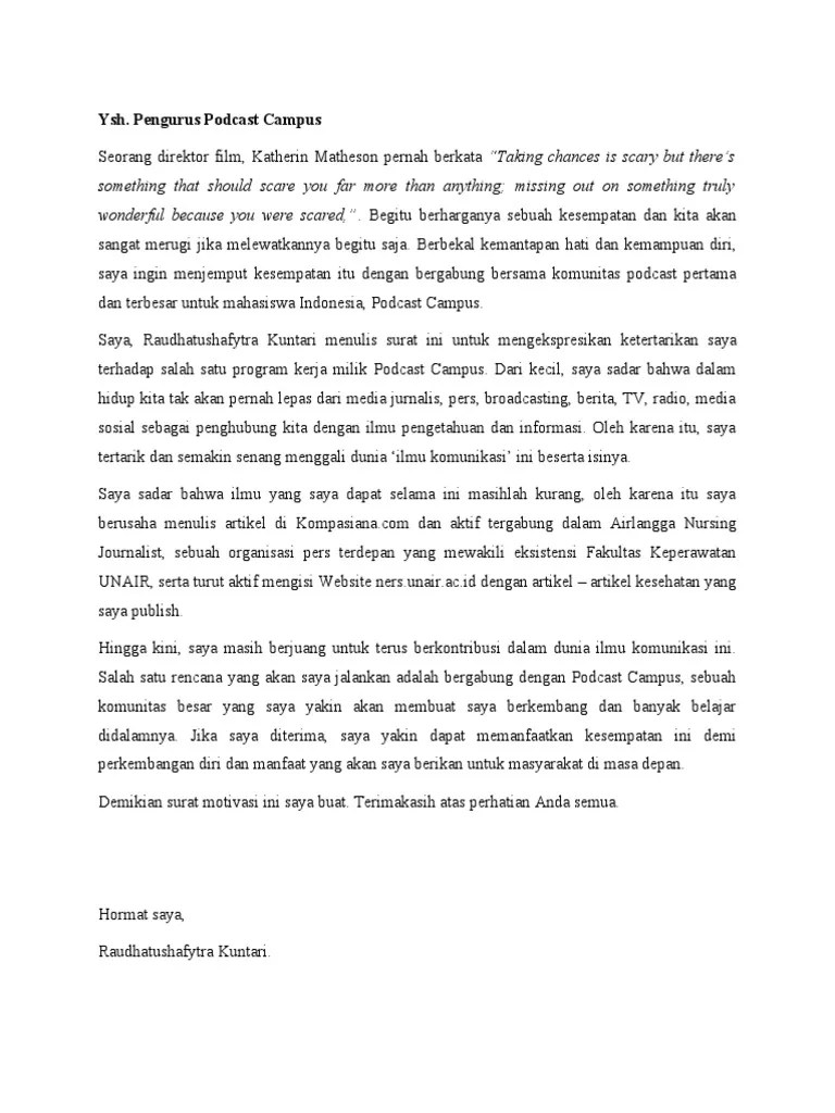 Pengalaman kerja atau organisasi · 4. Surat Motivasi Pdf