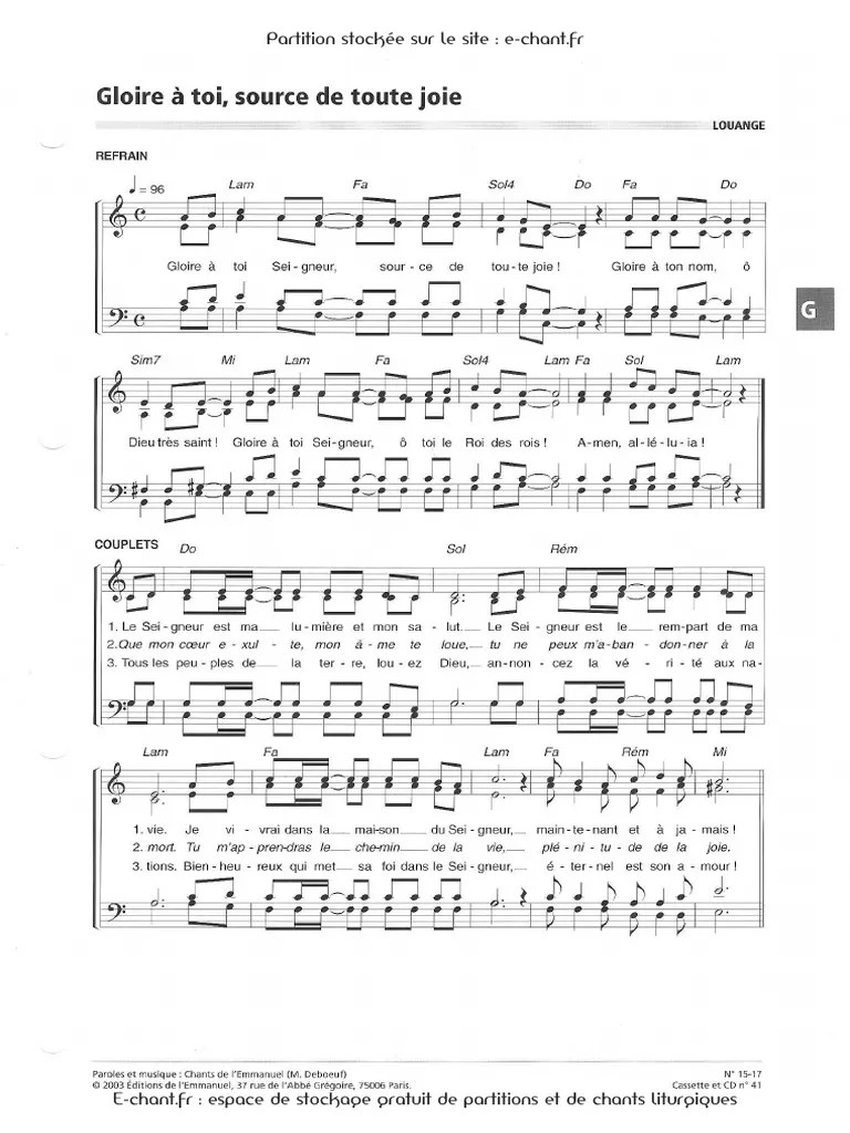 Gloire-A-Toi-Seigneur-Source-De-Toute-Joie - Solo | PDF