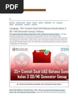 Hai adik adik, bagaimana kabarnya? Soal Sunda Pdf