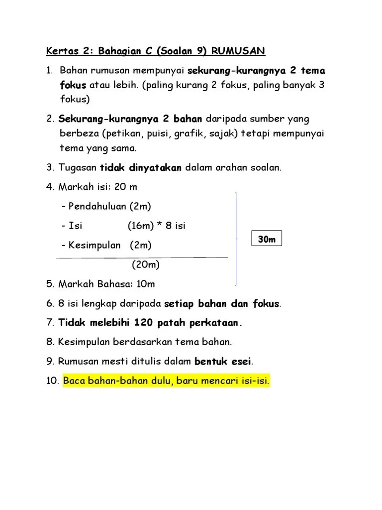 Contoh Soalan Rumusan Kssm Tingkatan 4 / Latihan Rumusan Spm 2021